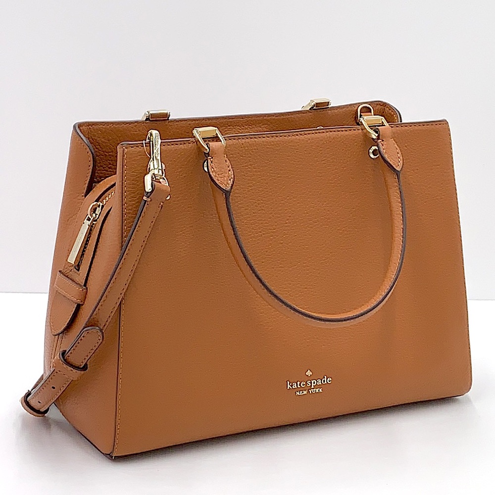 Kate Spade Leila Medium Triple Compartment Satchel Warm Ginger - Picture 4 of 16
